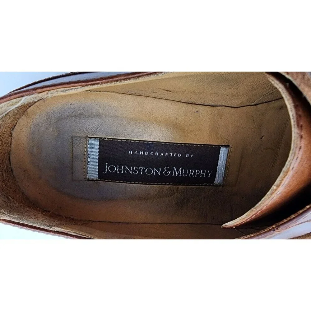JOHNSTON & MURPHY Soft‎ Brown Italian Oxford Lace Up Dress Shoes Men's Size 12M